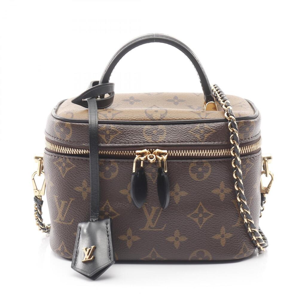 Louis Vuitton Vanity NV Monogram Reverse Handbag Canvas Leather Brown Black